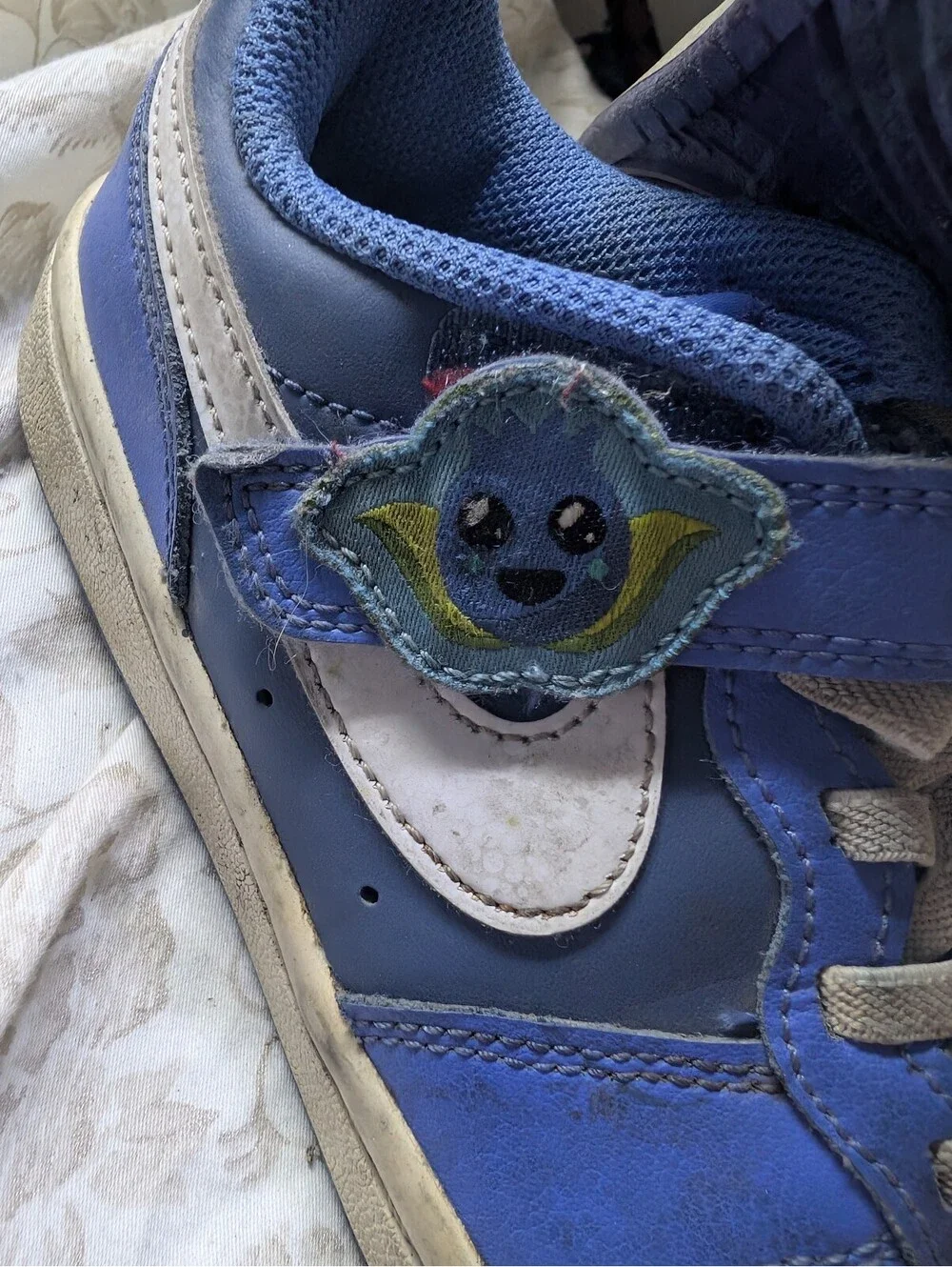 Nike Kids' Blue and White Sneakers with Character Patch Size 12.5C